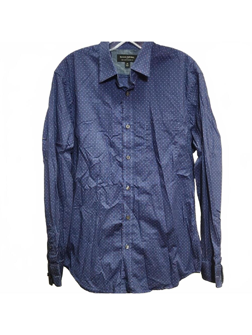 Banana Republic | Navy Polka Dot Shirt | M